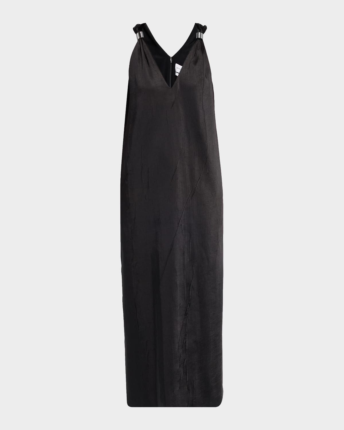 The Keke Plunging Ring-Strap Maxi Dress
