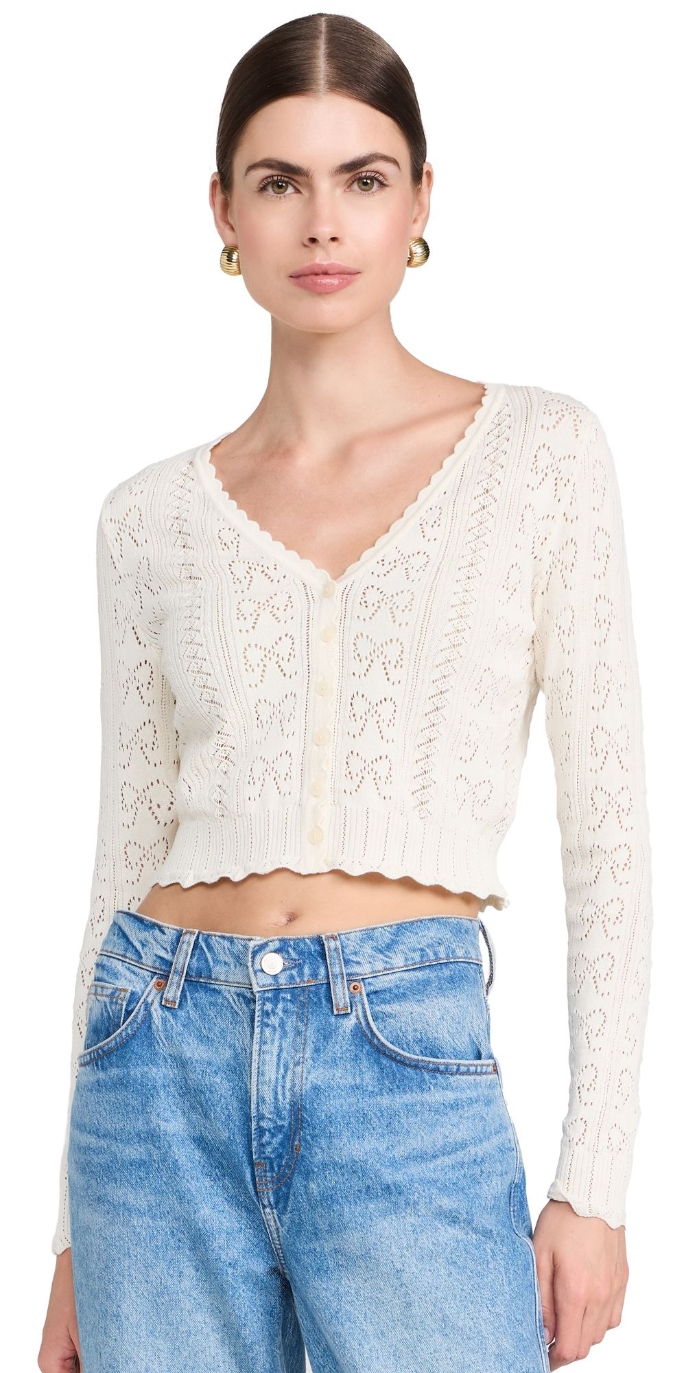 LoveShackFancy Petra Cardigan Ivory L