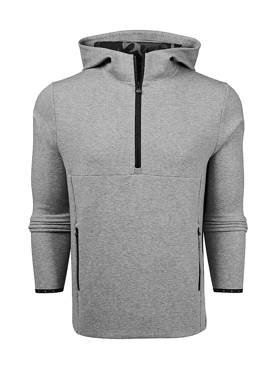 Men's Calgary Quarter-Zip Hoodie - Medium Grey Heather - Size Small