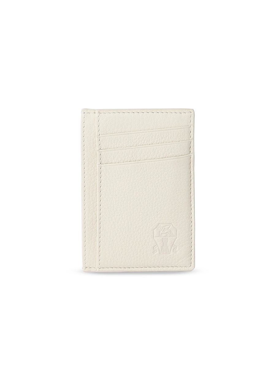 Men's Fine Grain Calfskin Card Holder - Chalk