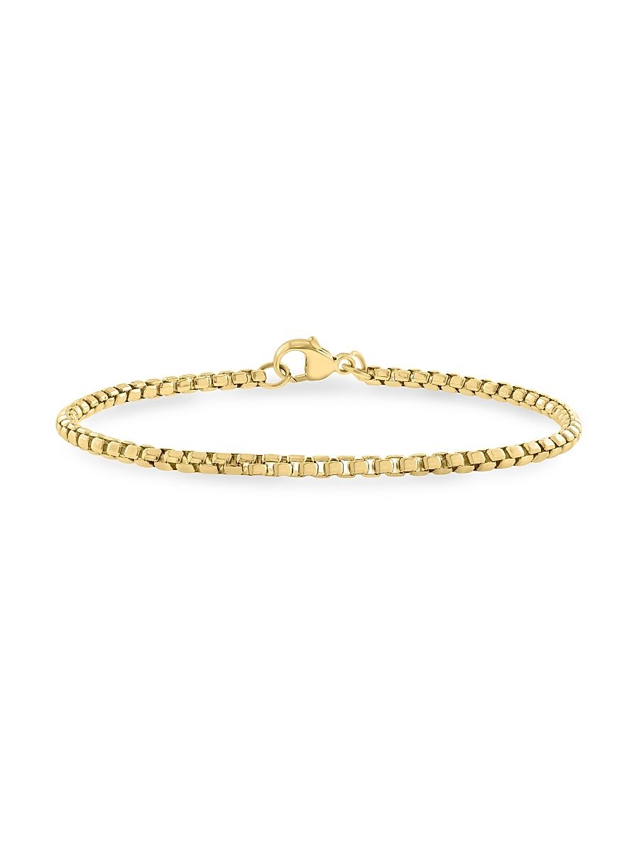 Men's 14K Yellow Gold Box-Chain Bracelet - Gold