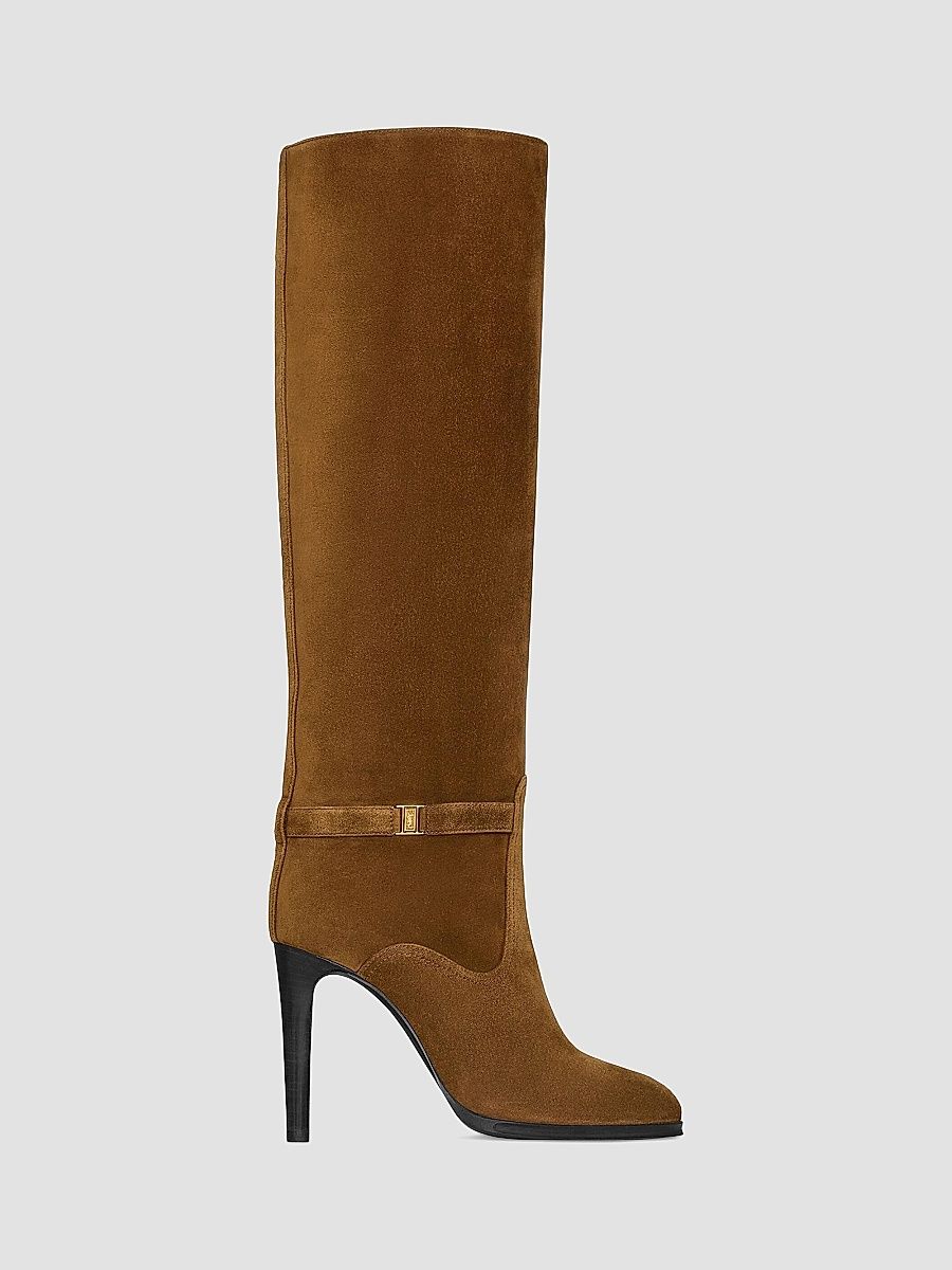 Saint Laurent Women's Diane Boots in Suede - Land - Size 12