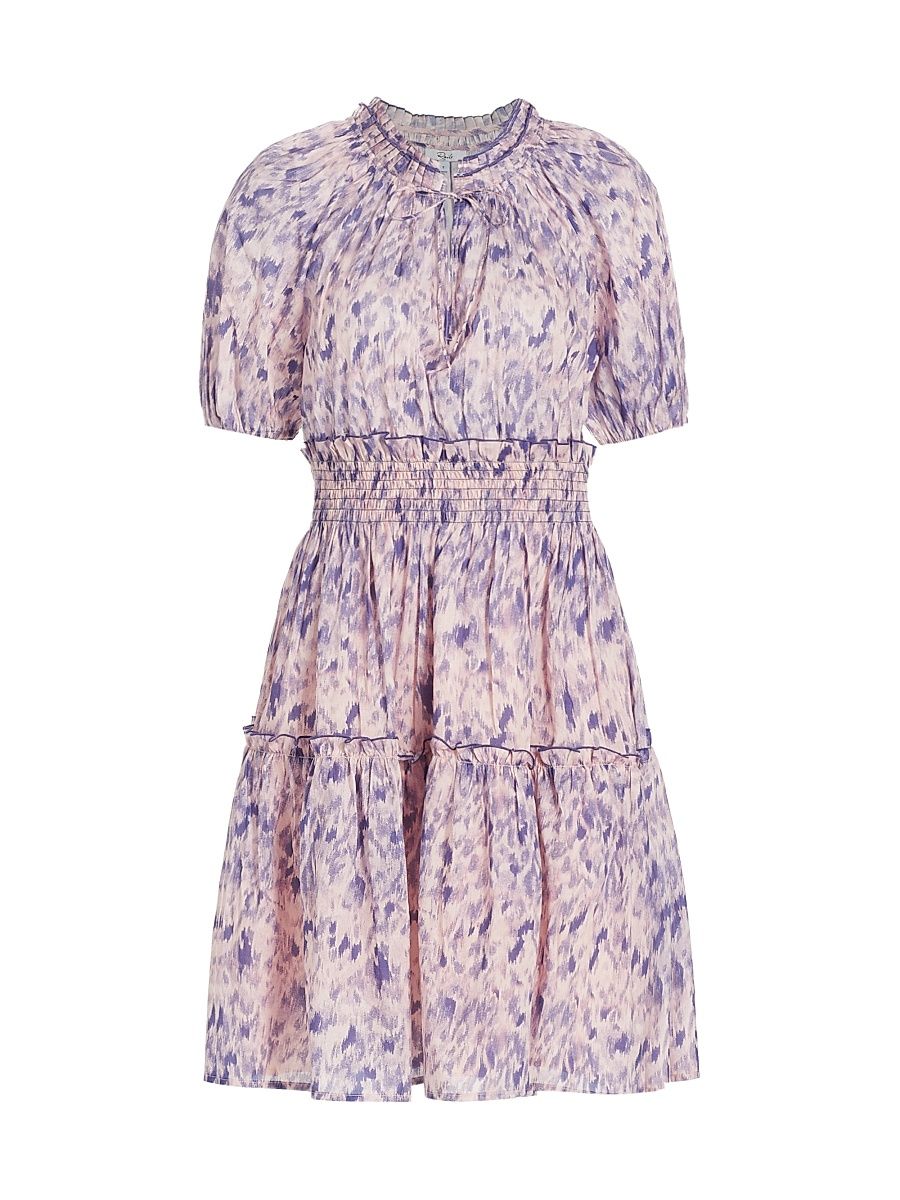 Women's Fiorella Cotton Ikat-Inspired Minidress - Pink Ikat - Size XL