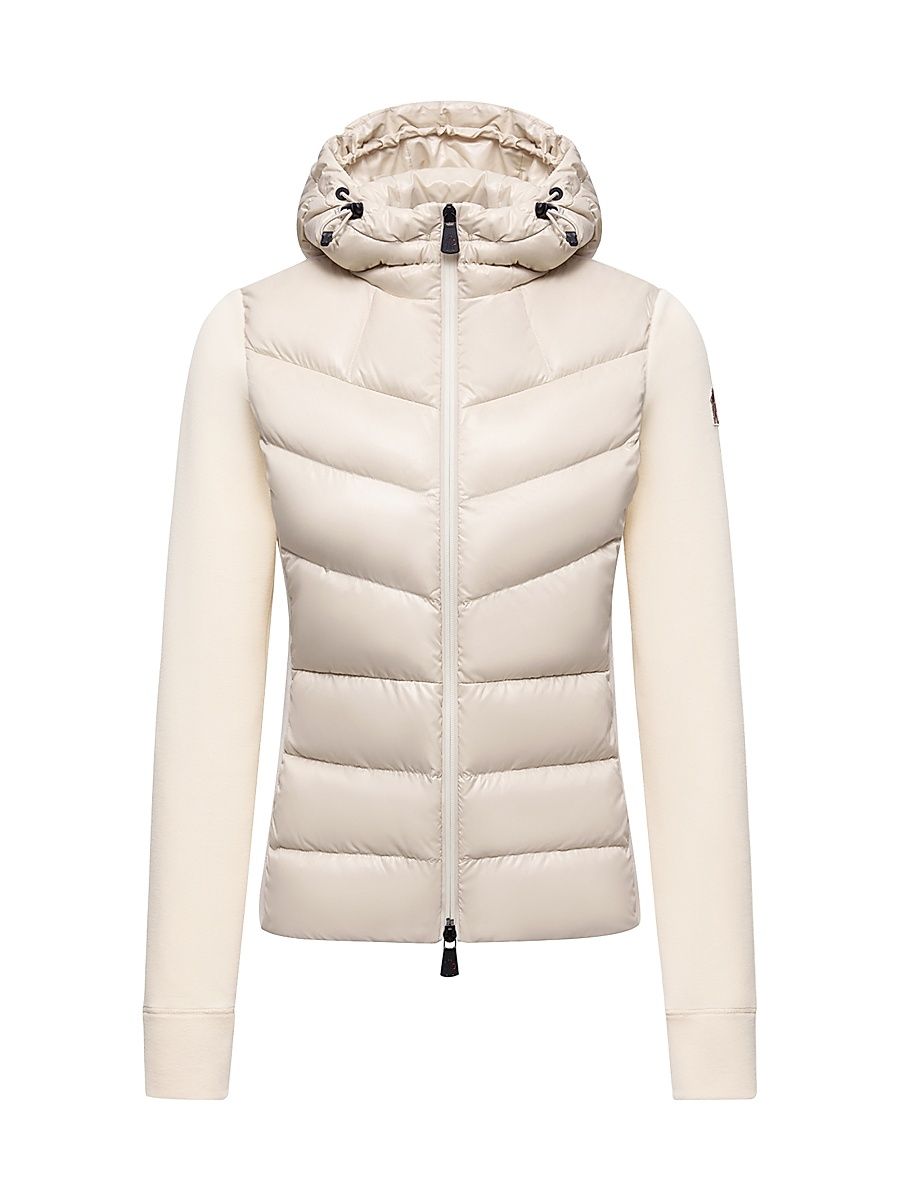 Women's Down-Filled Hoodie - White - Size Large