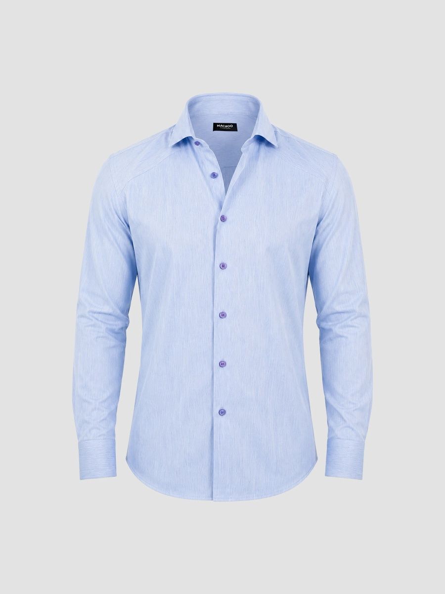 Maceoo Men's General Woven Long Sleeve Shirt - Blue - Size XXXL