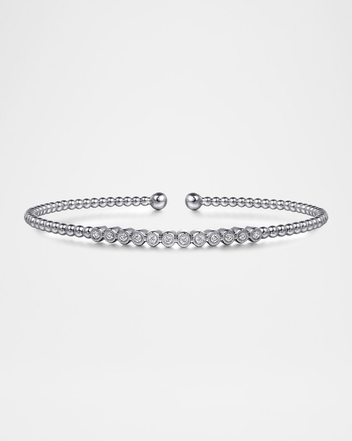 14K Gold Bujukan Bead Diamond Bangle