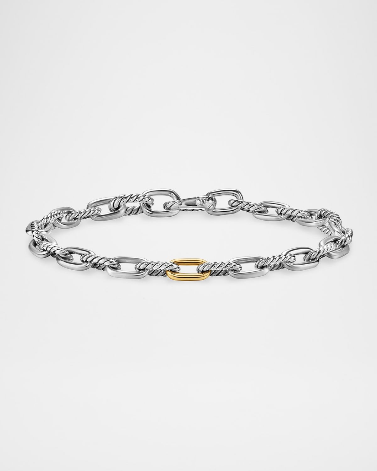 Men & apos;s DY Madison Chain Bracelet in Silver with 18K Gold, 6mm