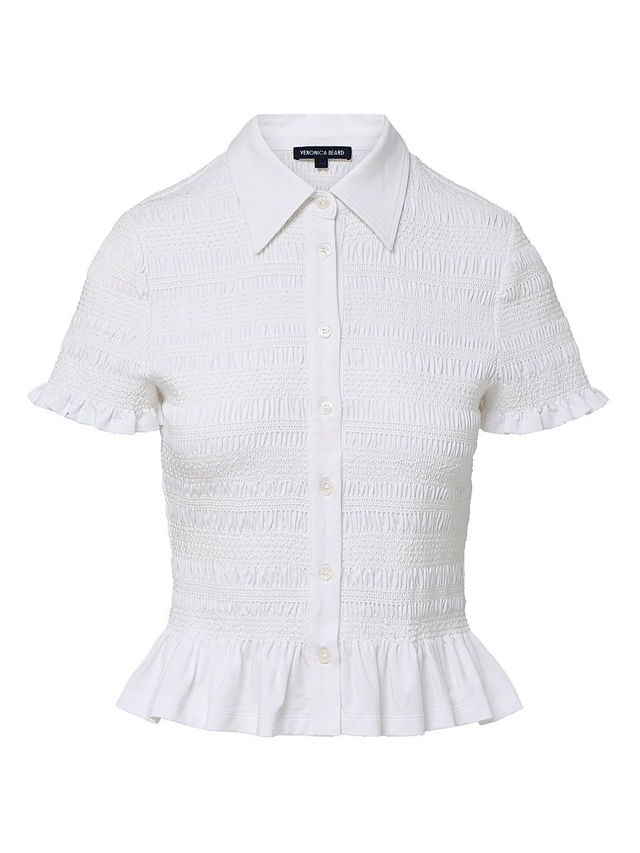 Women's Ellisandra Smocked Top - White - Size XL