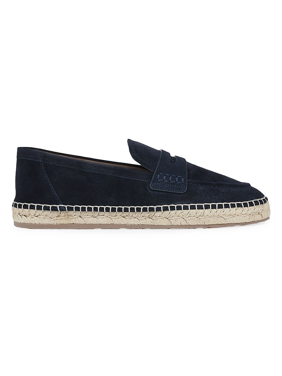Men's Lido Suede Espadrille Penny Loafers - Dark Blue - Size 11
