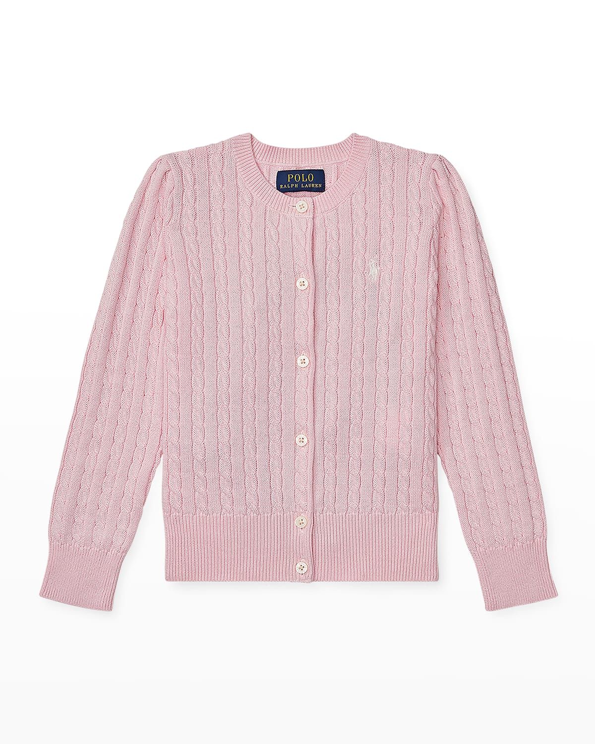 Girl & apos;s Cable-Knit Cotton Ribbed Cardigan, Size 2-6X