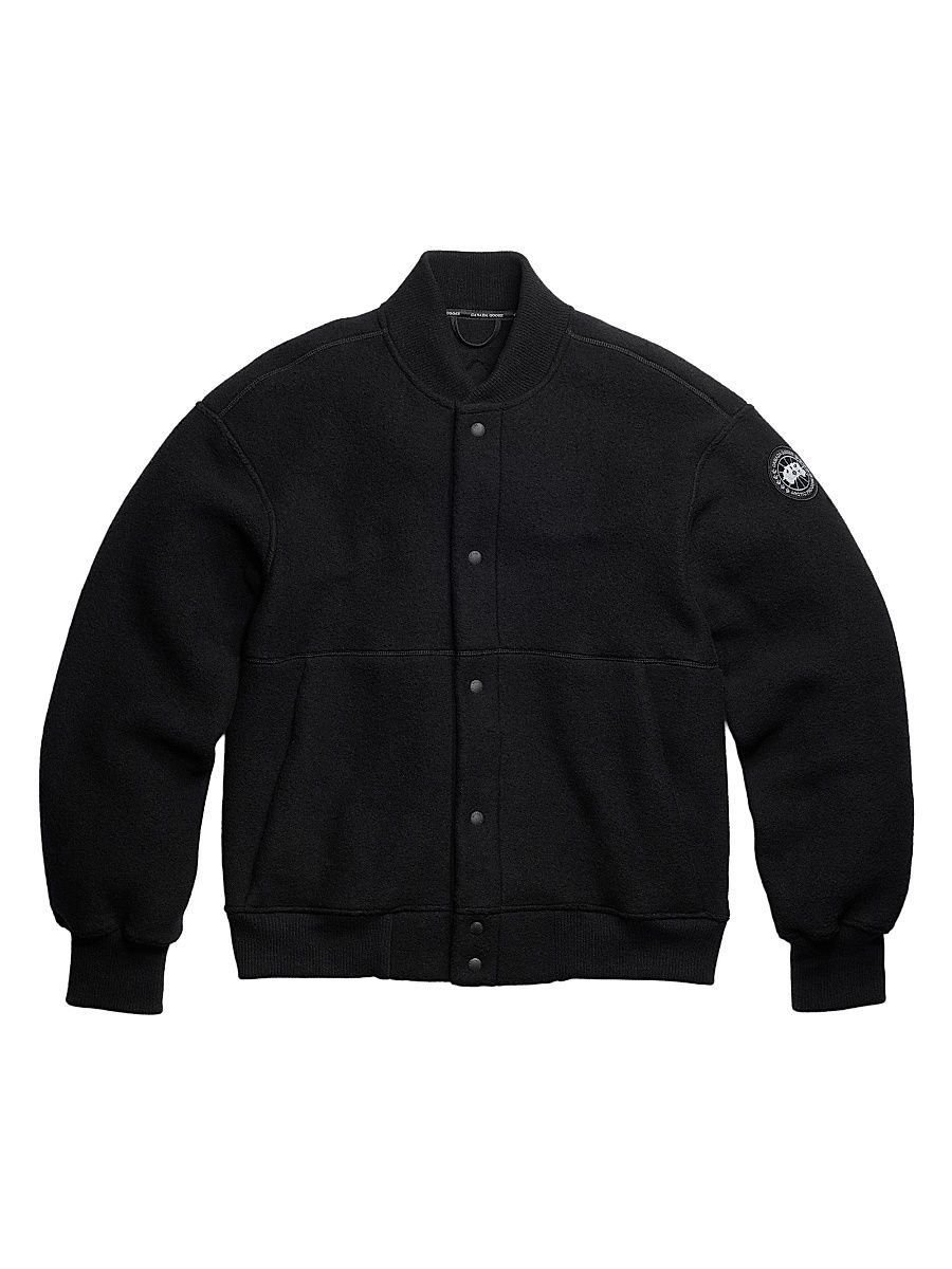 Men's Hudson Fleece Bomber Jacket - Black - Size Small