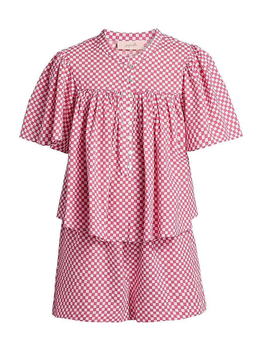 Women's Anais Gathered Boxer Pajamas - Raspberry - Size XL