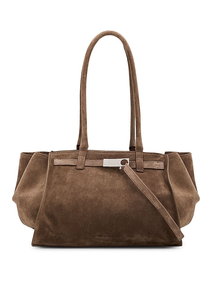 Women's Mame Everyday Suede Shoulder Bag - Satin Calf