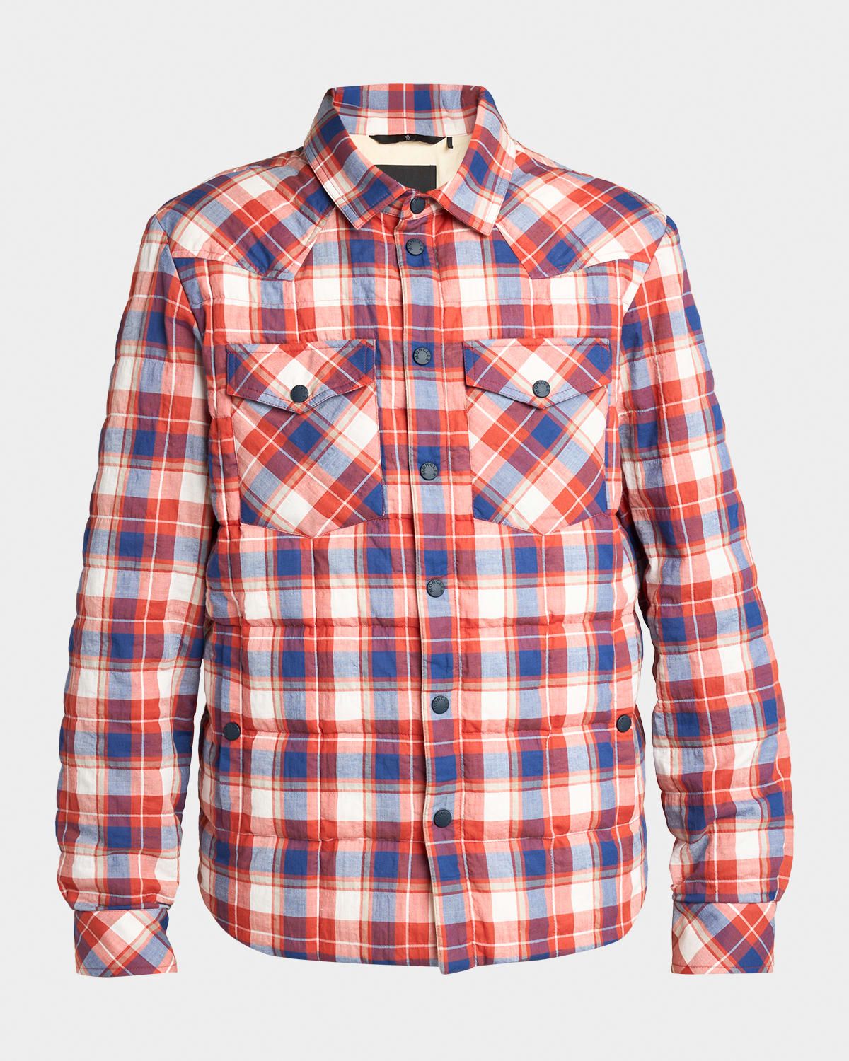 Men & apos;s Quilted Plaid Snap-Front Western Shirt
