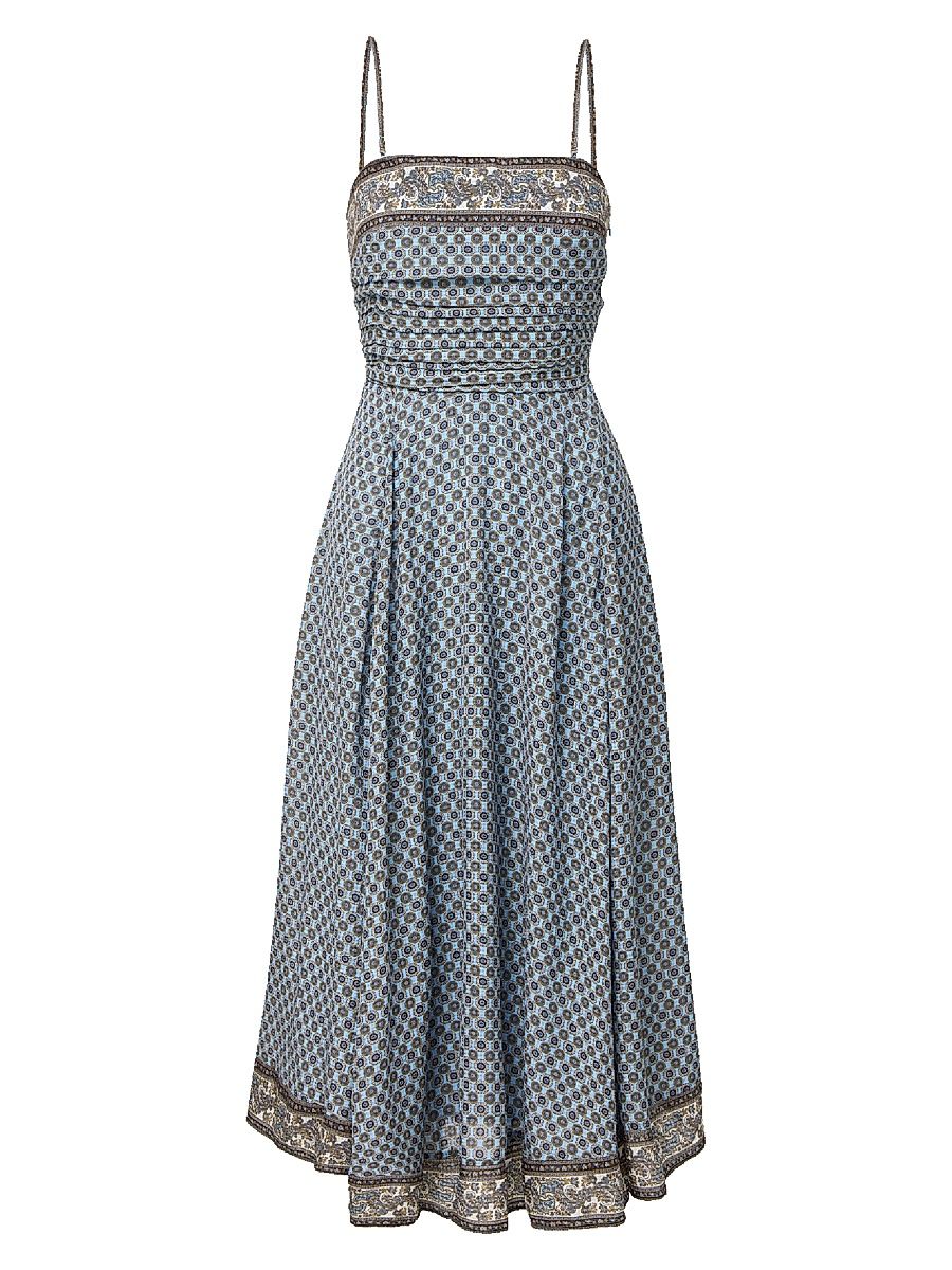 Women's Lana Printed A-Line Midi-Dress - Blue Jay Multi - Size 16