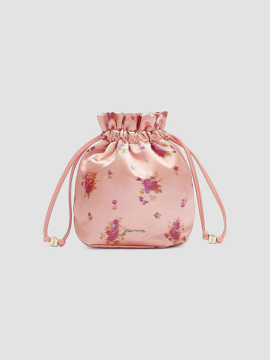 Ganni Women's Logo Floral Pouch - Shrimp