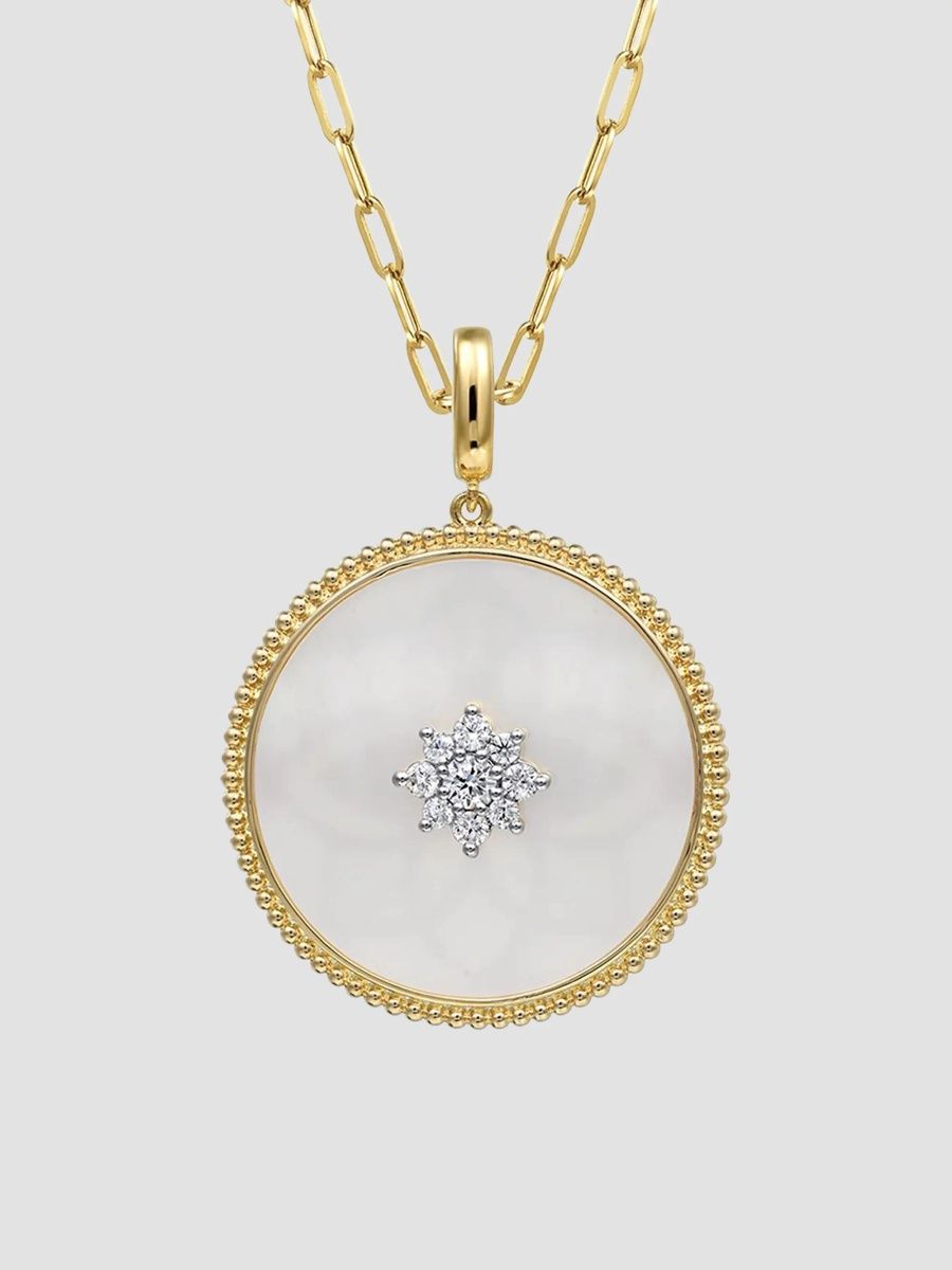 Gabriel & Co Women's Bujukan 14K Yellow Gold, Mother-Of-Pearl & 0.50 TCW Diamond Pendant - Gold