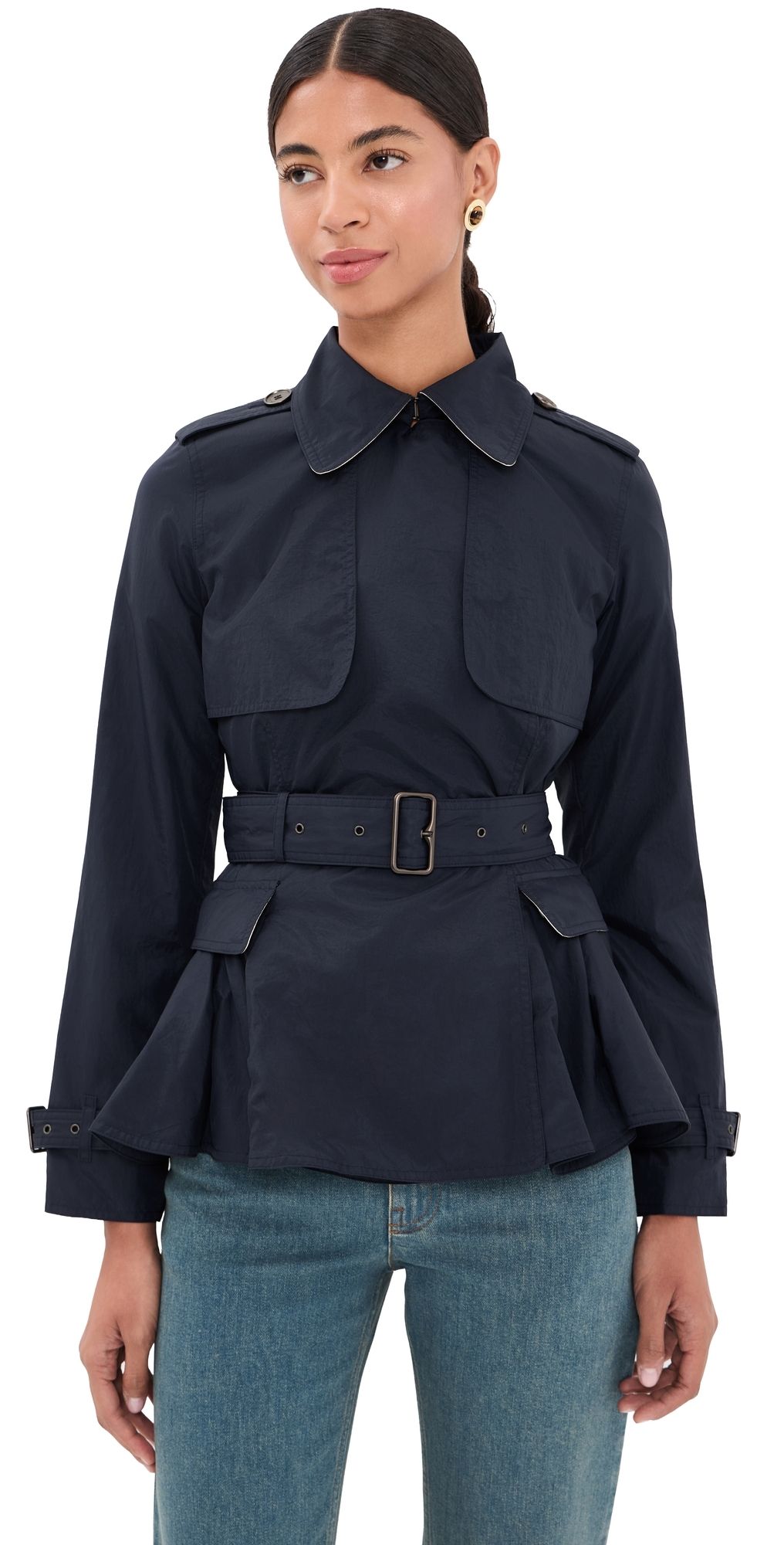 Burberry Nylon Pembury Trench Jacket Navy 12