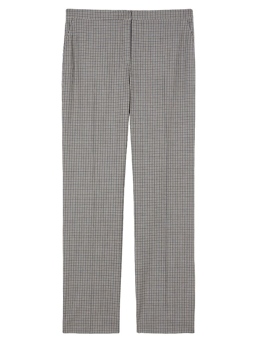 Women's Pure Wool Twill Trousers - Camel Check Pattern - Size 22