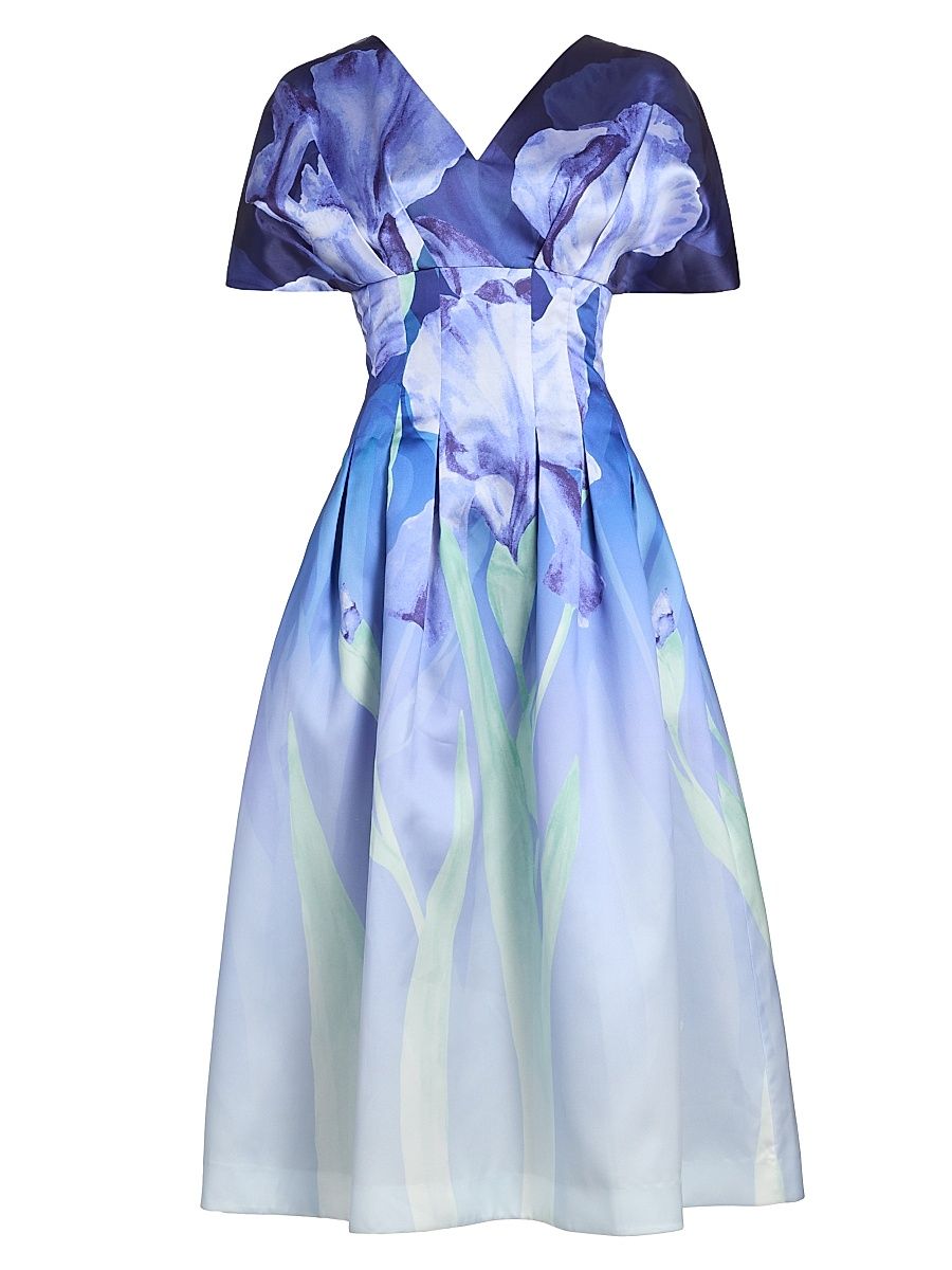 Women's Luretta Contoured Waist Midi-Dress - Moonlight Bloom - Size 16