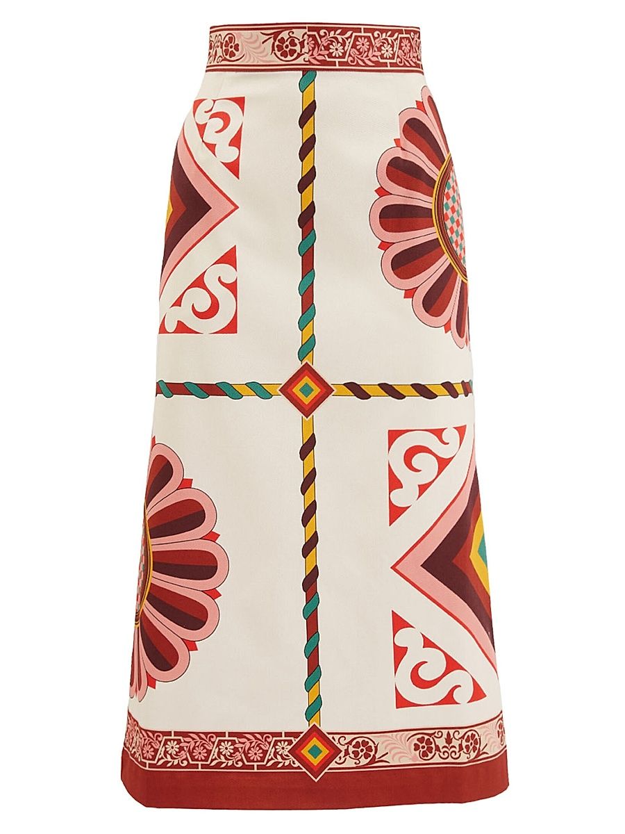Women's Baia Skirt - Macro Tiles Placee White - Size Medium
