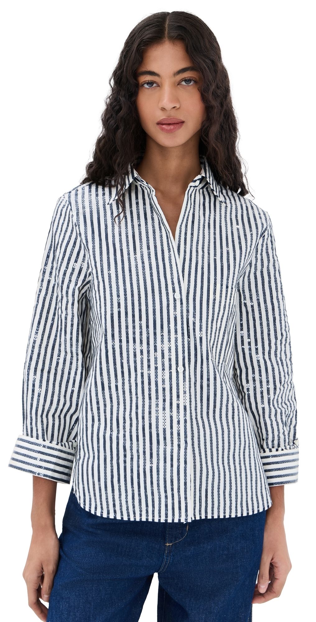 TWP Next Morning Top Indigo/White P