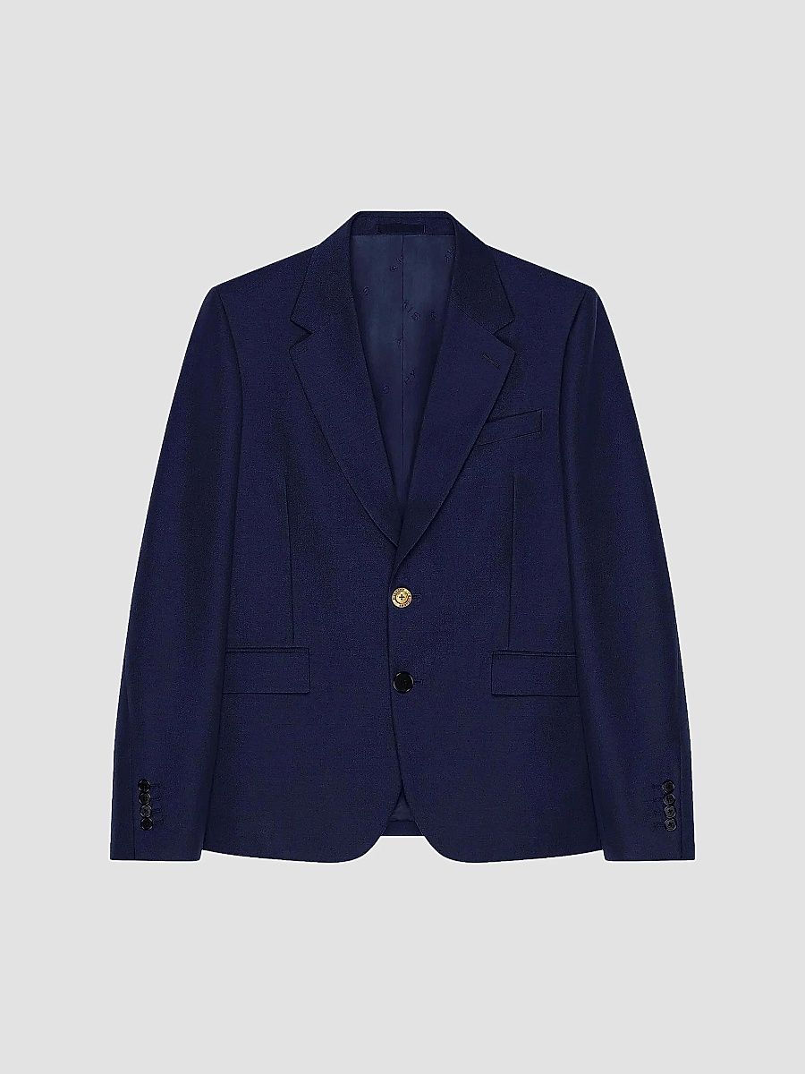 Givenchy Men's Single-Breasted Blazer in Wool and Mohair - Navy - Size 48