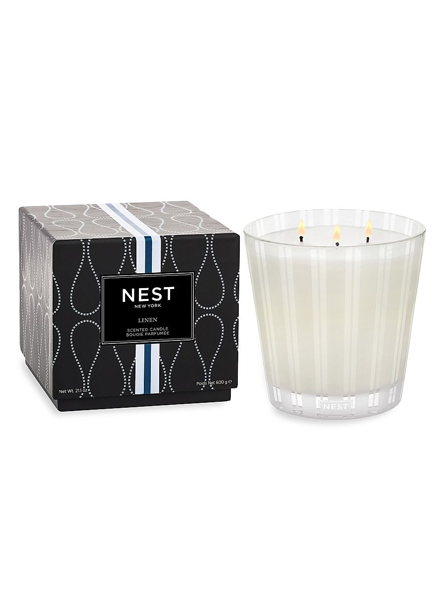 Linen Three-Wick Candle