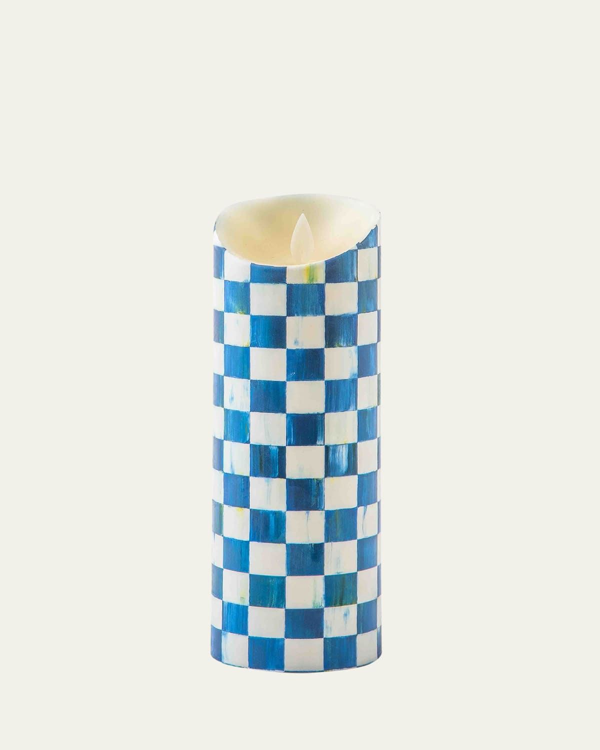 Royal Check Flicker Pillar Candle
