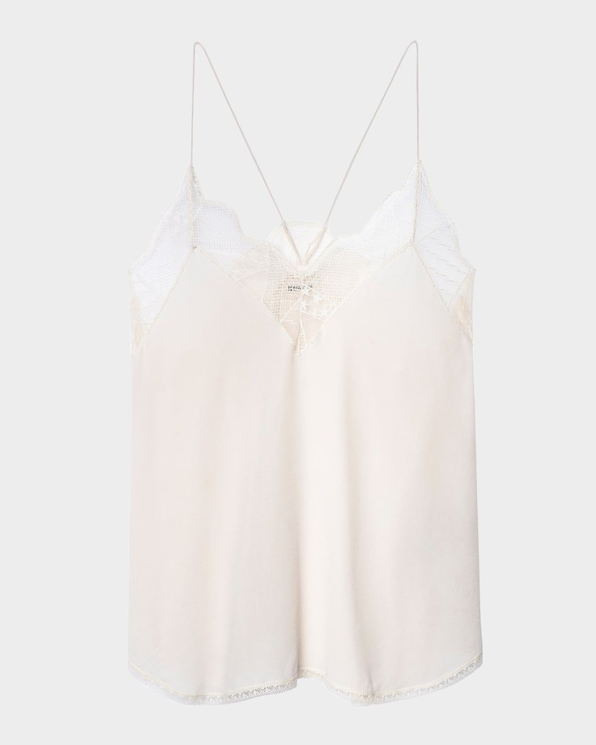 Christy Lace-Trim Crepe de Chine Cami