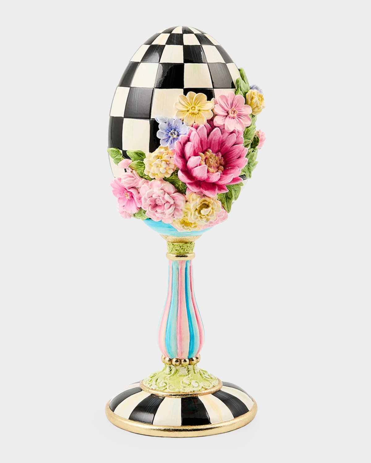 Frolic Spring Floral Pedestal Easter Egg