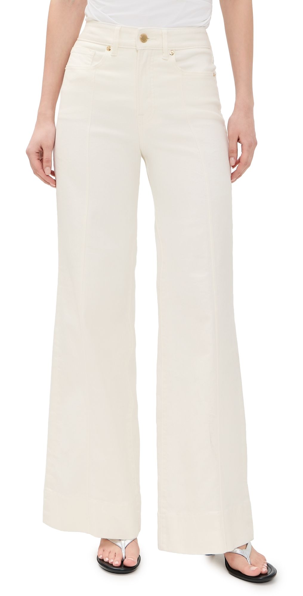 Good American Good Waist Palazzo Jeans Cotton White 6