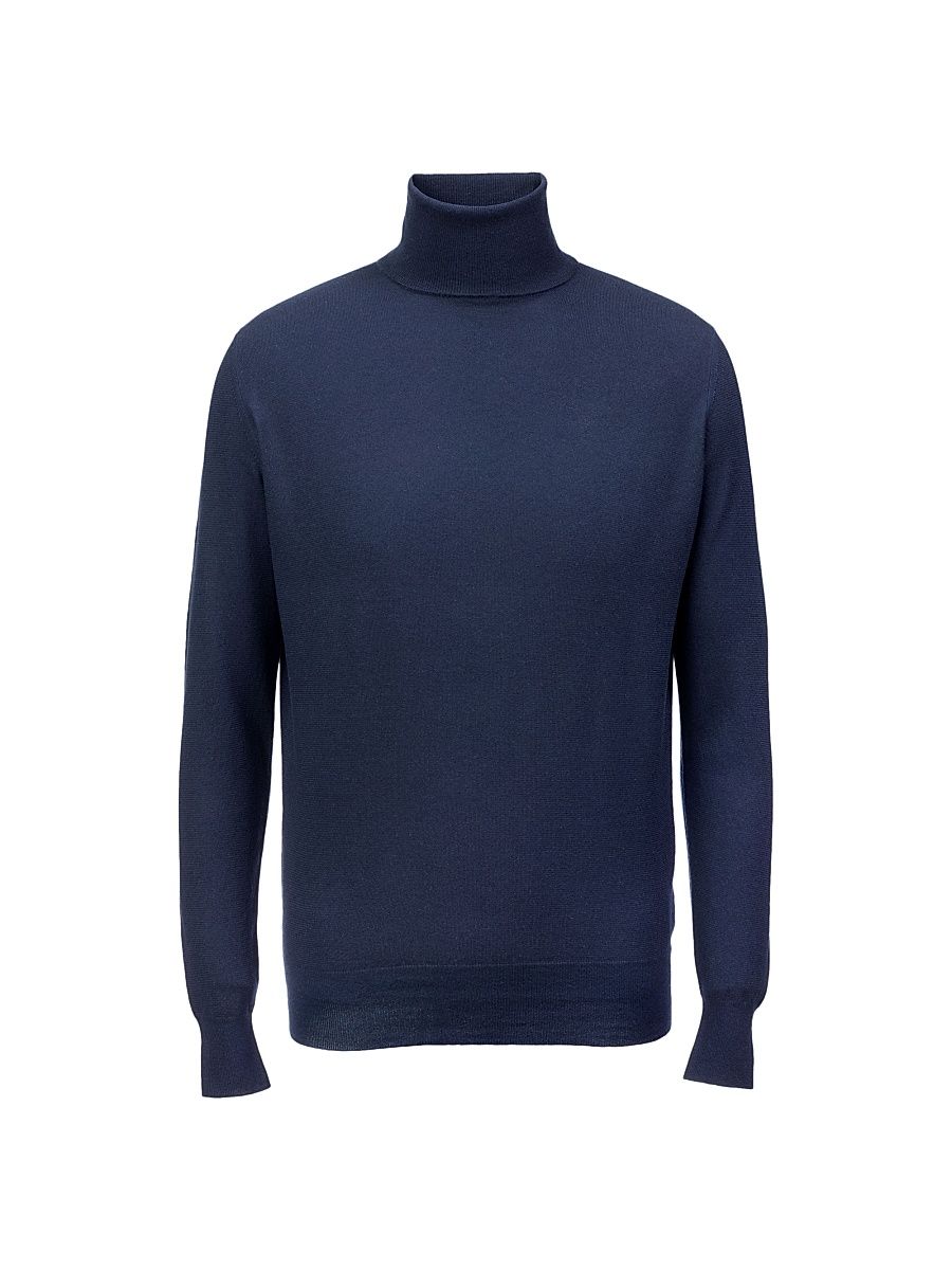 Men's Dolcevita Cashmere Turtleneck Sweater - Navy - Size 48