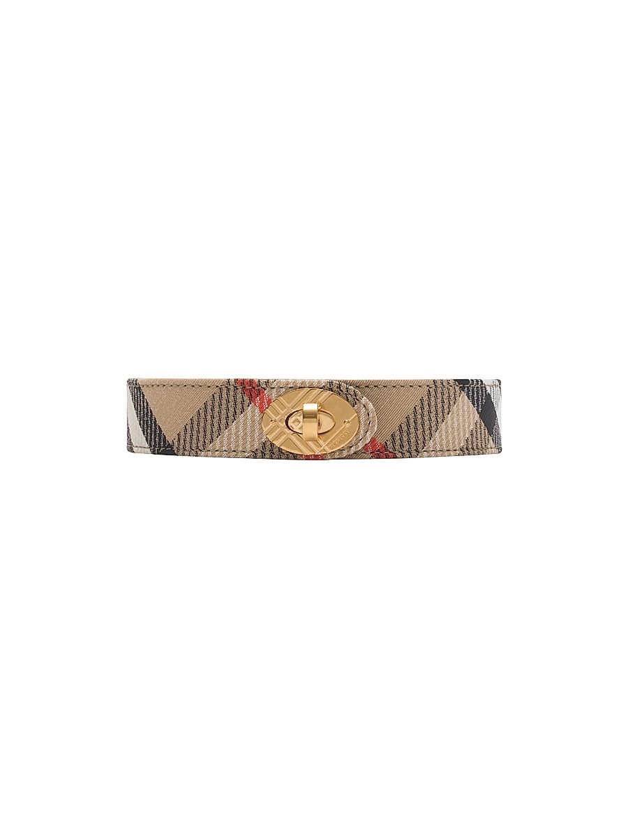 Women's Cotswolds Check Belt - Sand - Size Small