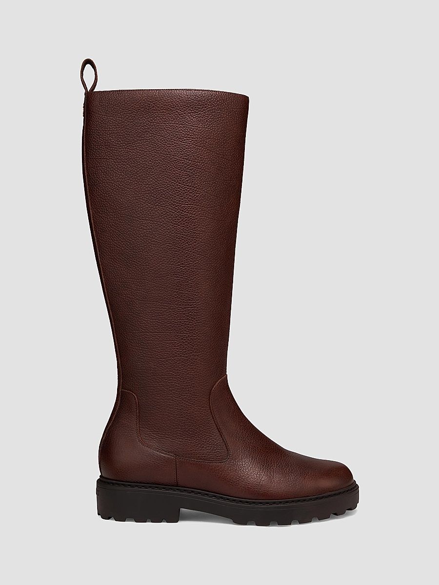 Bally Women's Goran Lug Sole Riding Boots - Brownie - Size 10.5