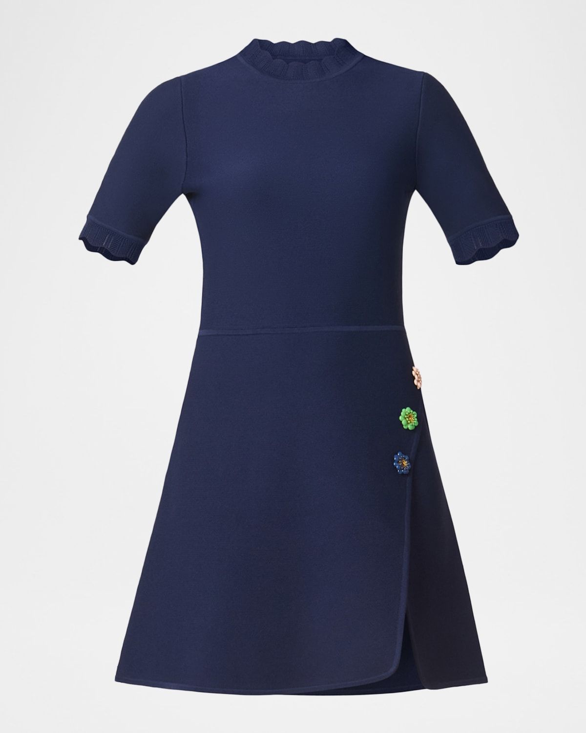 Celeste Floral-Embellished Knit Mini Dress