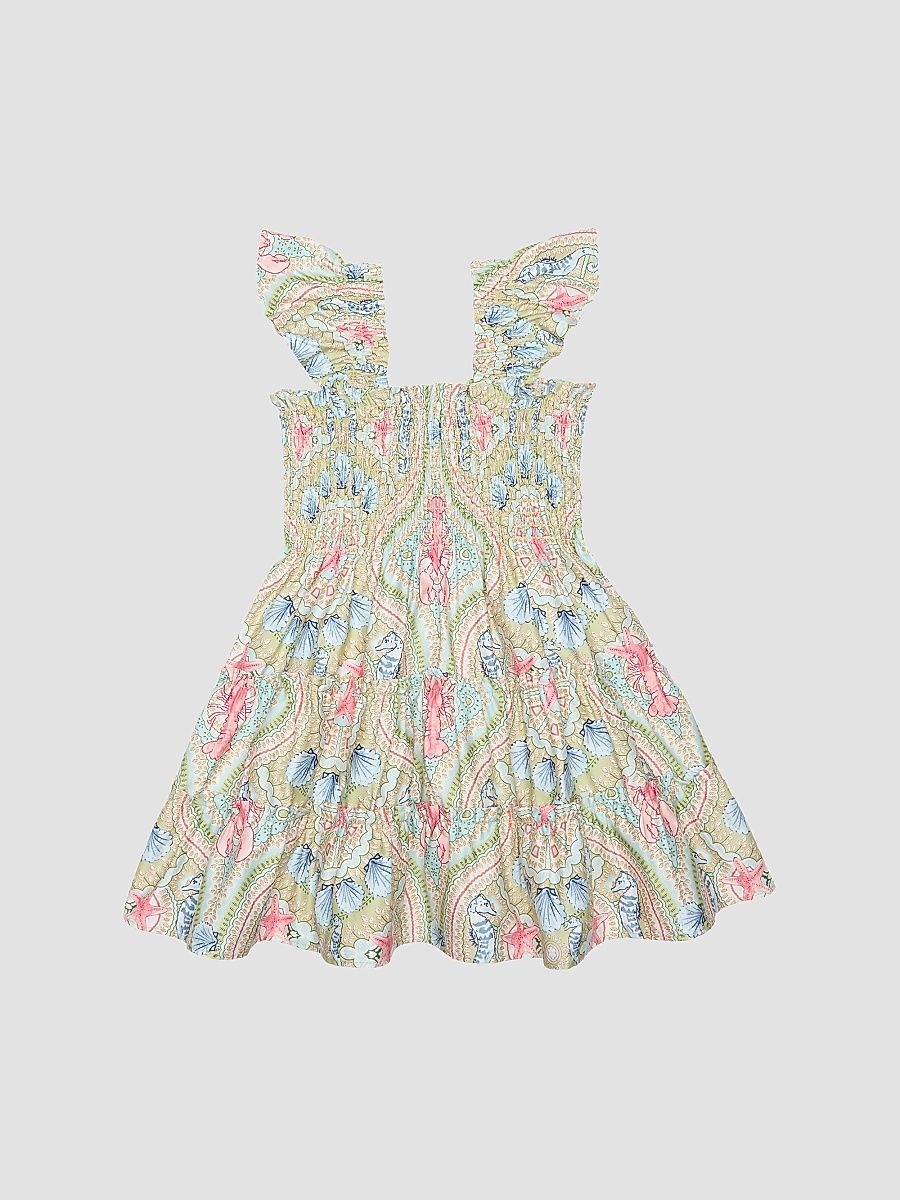 Baby Girl's, Little Girl's & Girl's Tiny Ellie Nap Dress - Sea Scroll - Size 8