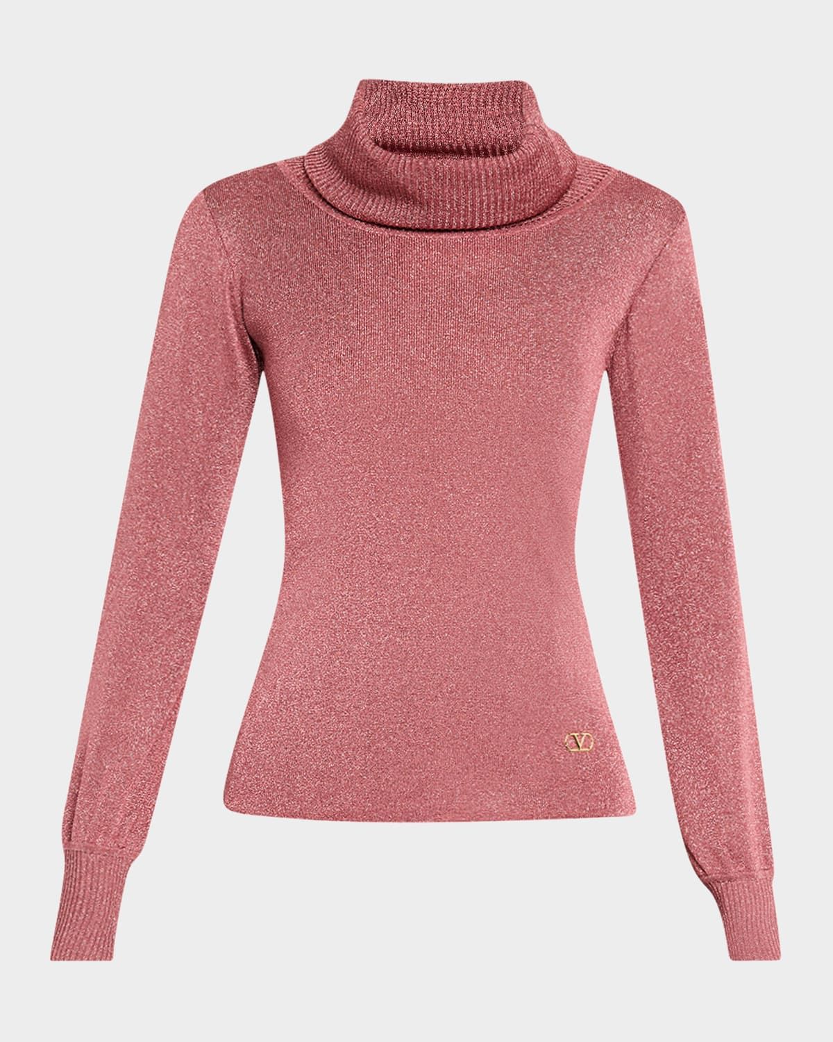 Metallic Turtleneck Sweater