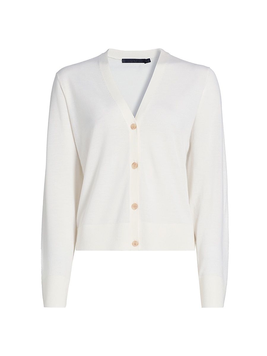 Women's Mira Merino Wool Cardigan - Ivory - Size XL