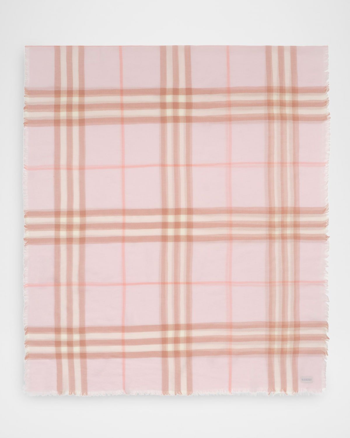 Wide Check Wool Scarf