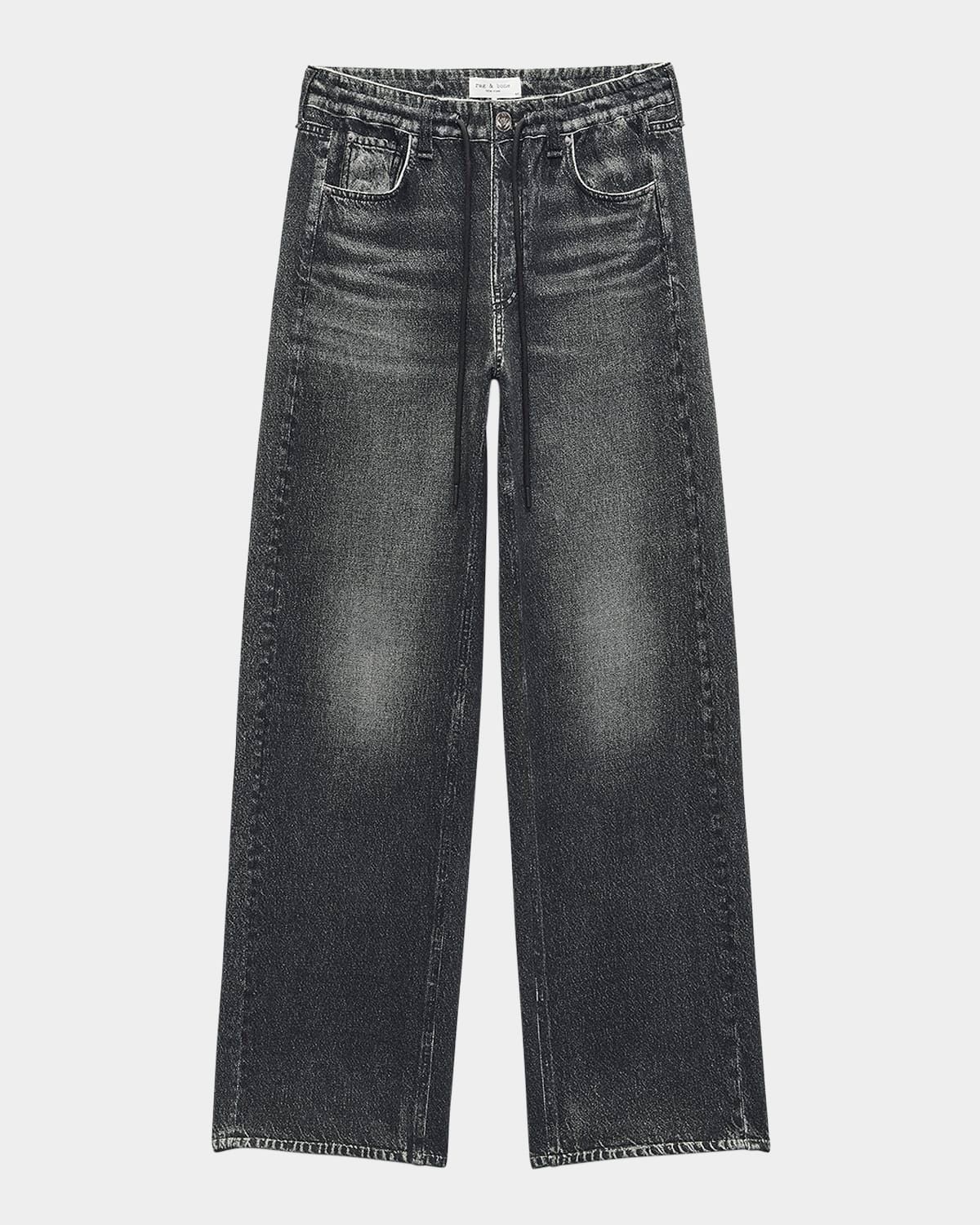 Miramar Terry Drawstring Wide-Leg Jeans
