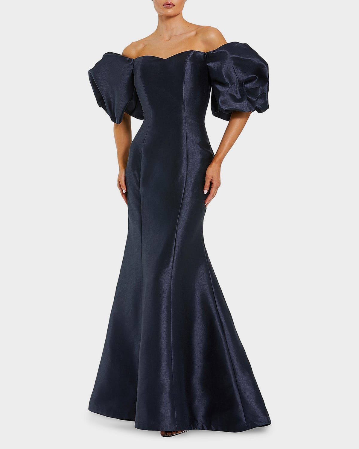 Sweetheart Off-The-Shoulder Puff-Sleeve Gown