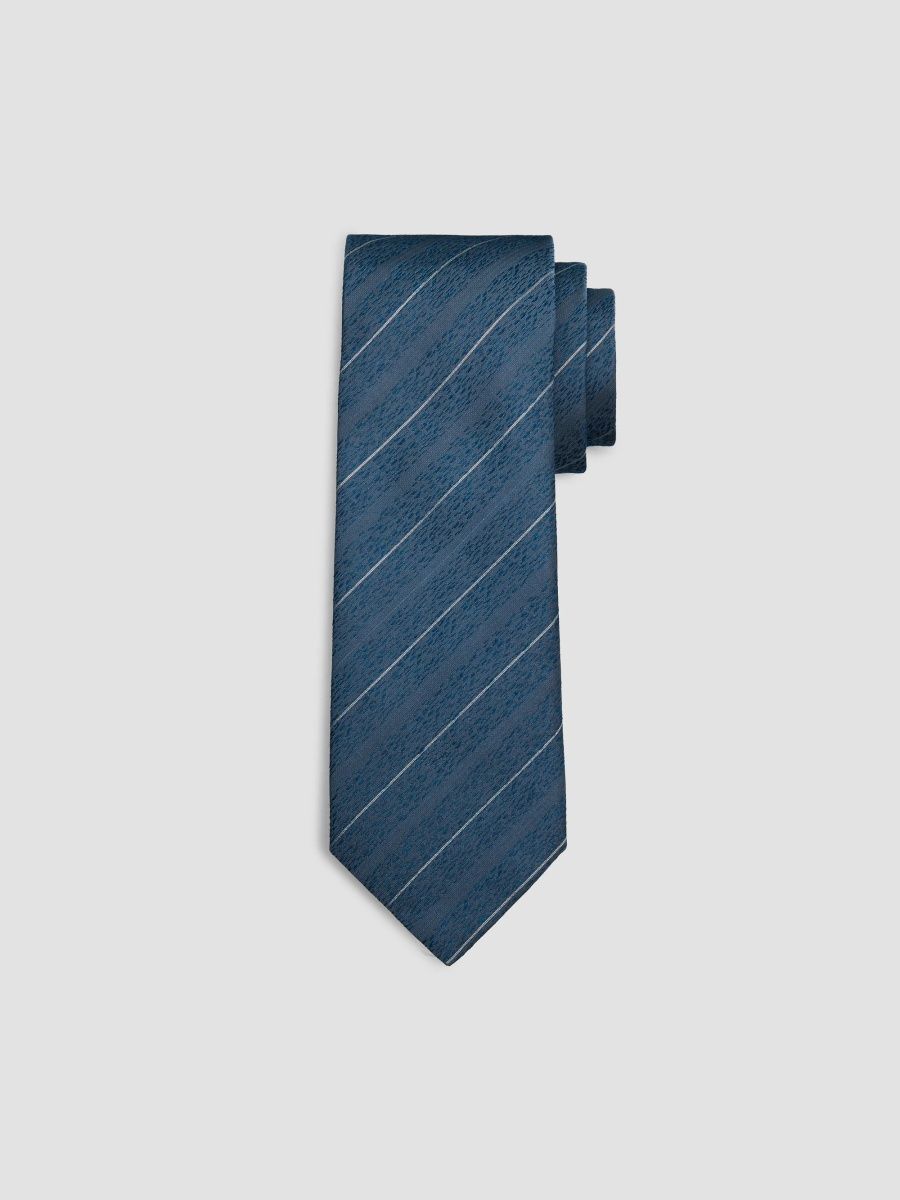 Canali Men's Retro Striped Silk Tie - Teal