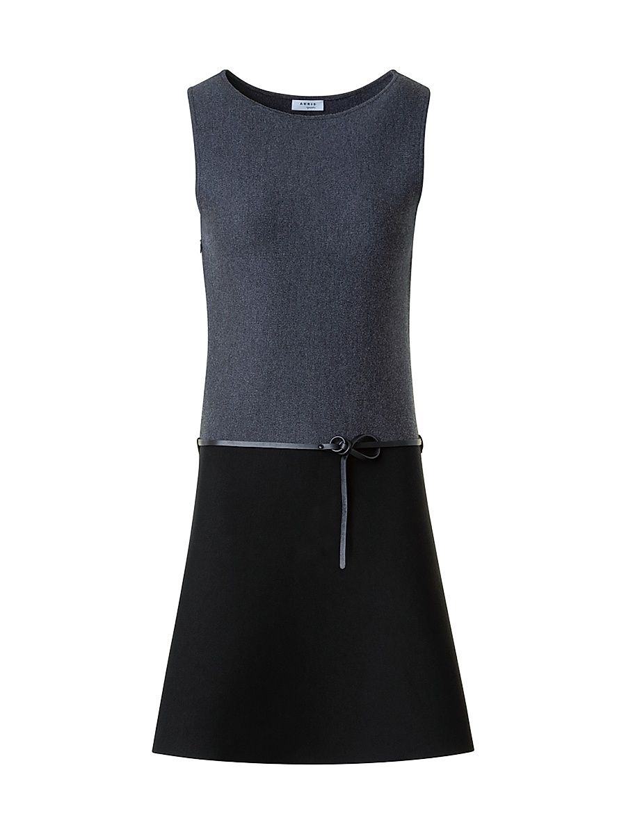 Women's Milano-Knit Sleeveless A-Line Minidress - Charcoal Black - Size 12