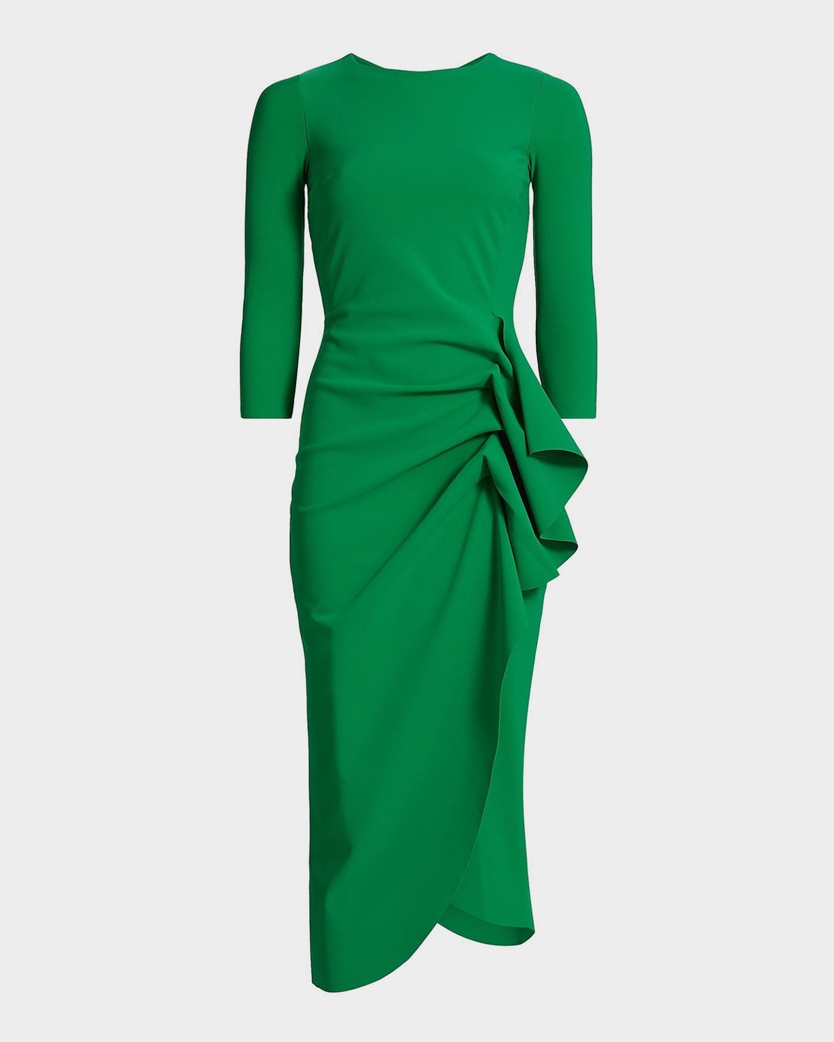 Wang Draped High-Low Midi Sheath Dress