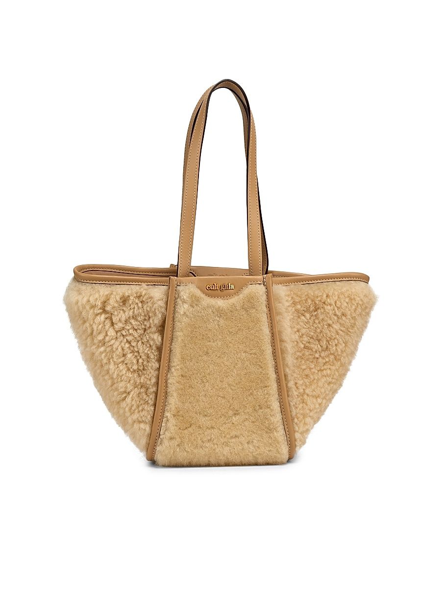 Women's Small Sadie Lamb Leather Tote - Natural