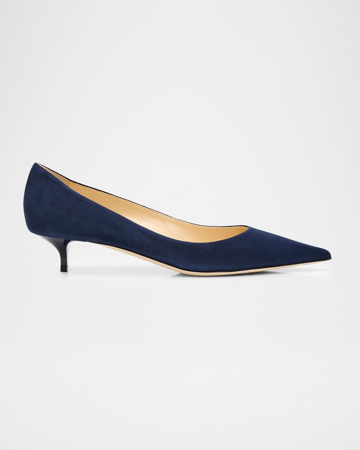 Amelia Suede Kitten-Heel Pumps