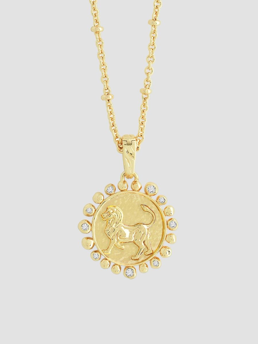 Anabel Aram Women's Zodiac 18K-Gold-Plated & Cubic Zirconia Pendant Necklace - Leo