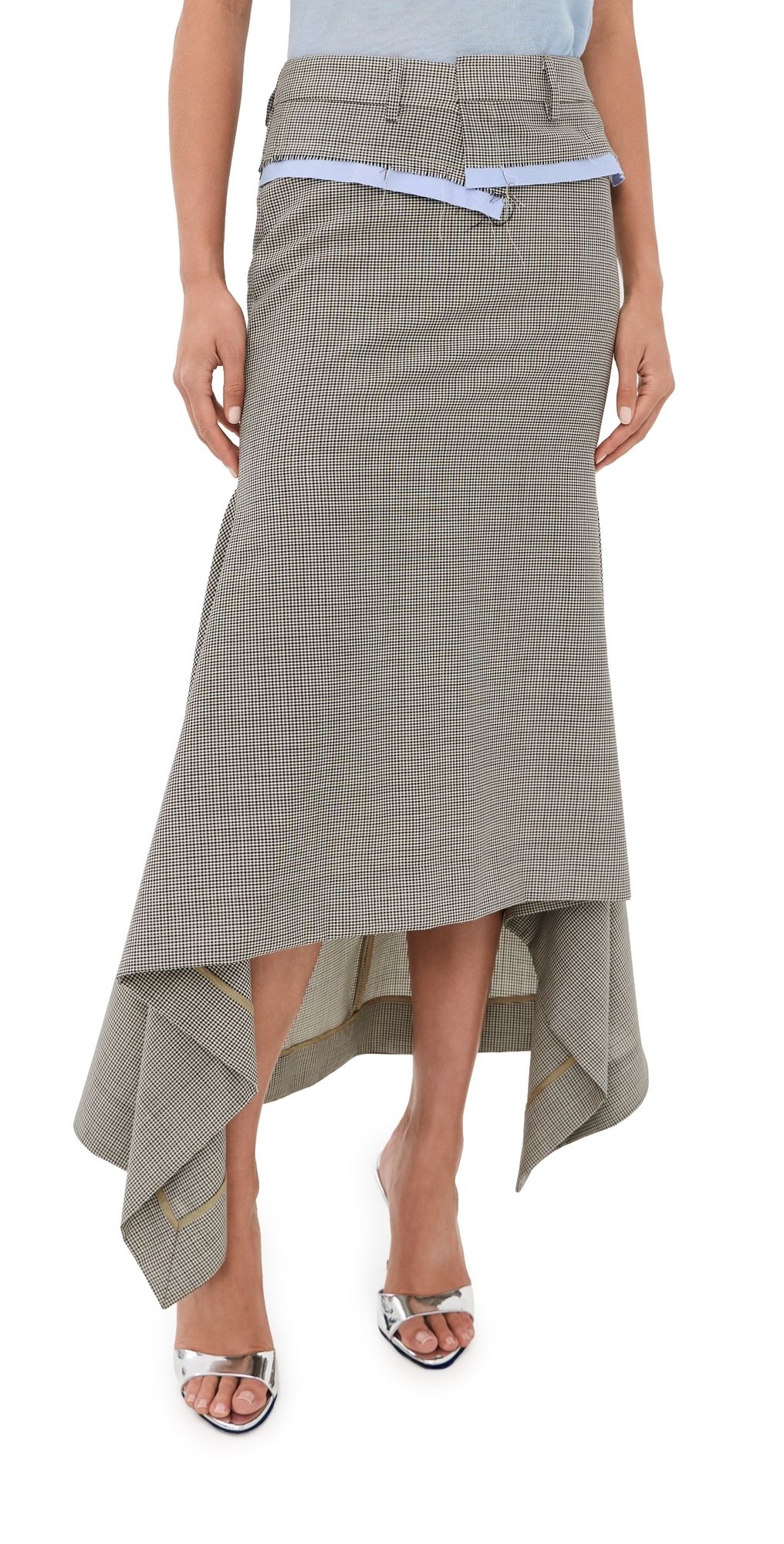Monse Checker Suiting Skirt Brown Multi 2