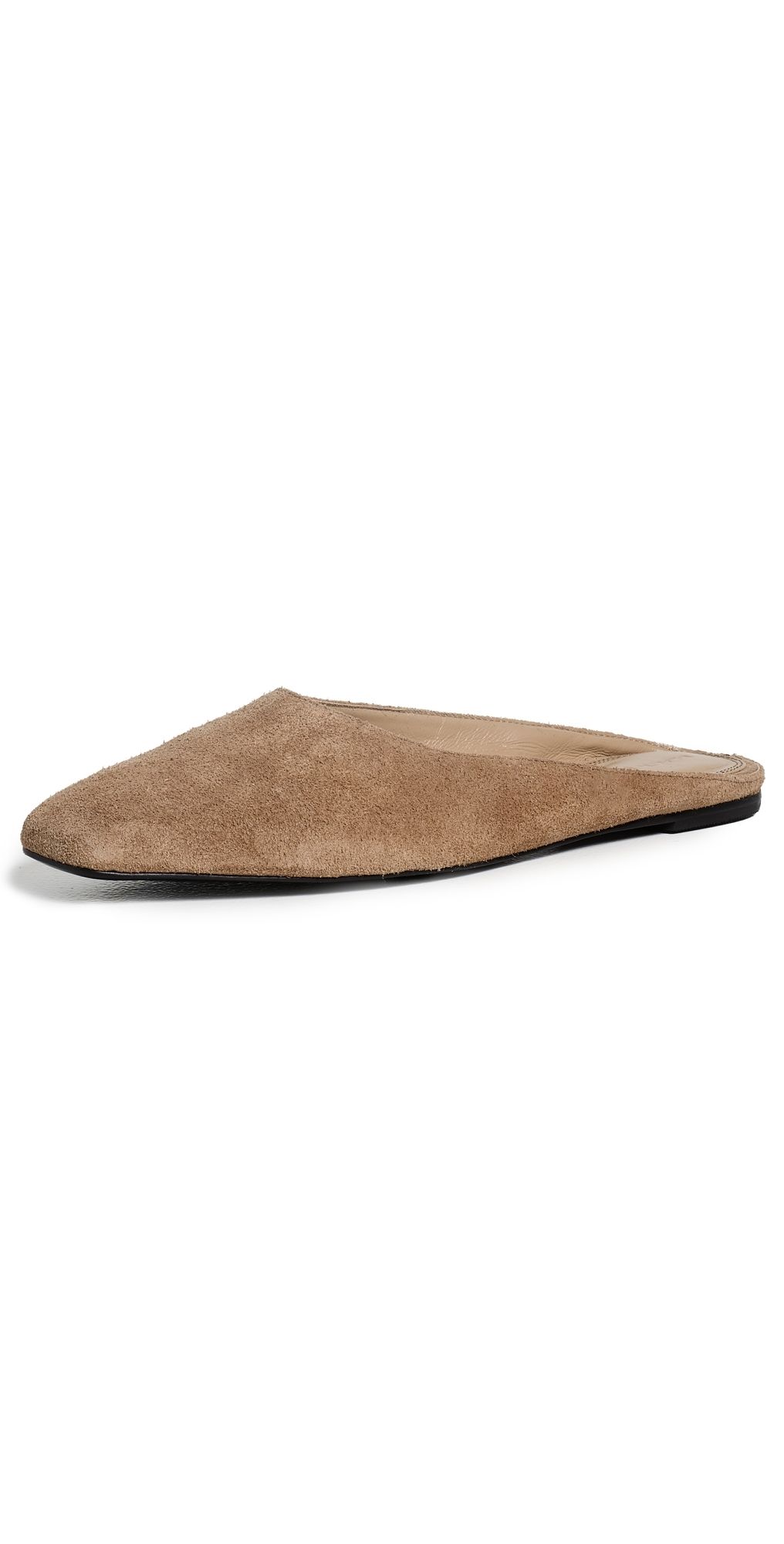 Black Suede Studio Lucia Slip On Flats Latte Suede 40